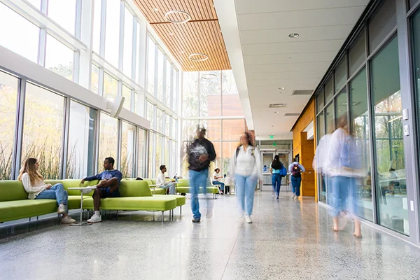 Commuter students on campus